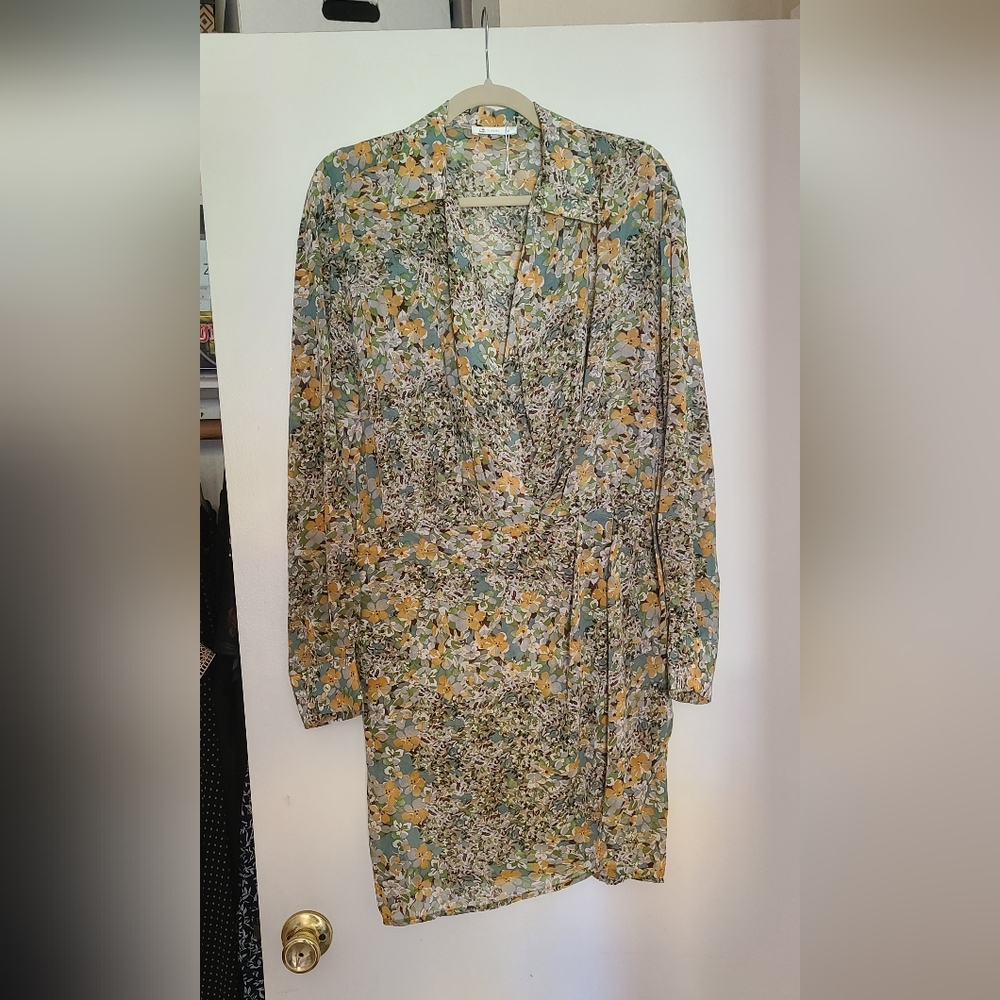 CUPSHE floral print, faux wrap dress